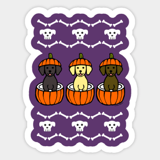 Happy Halloween Labrador Puppies Sticker